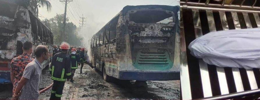 দুই বাসের রেষারেষিতে প্রাণ গেলো মোটরসাইকেল আরোহীর